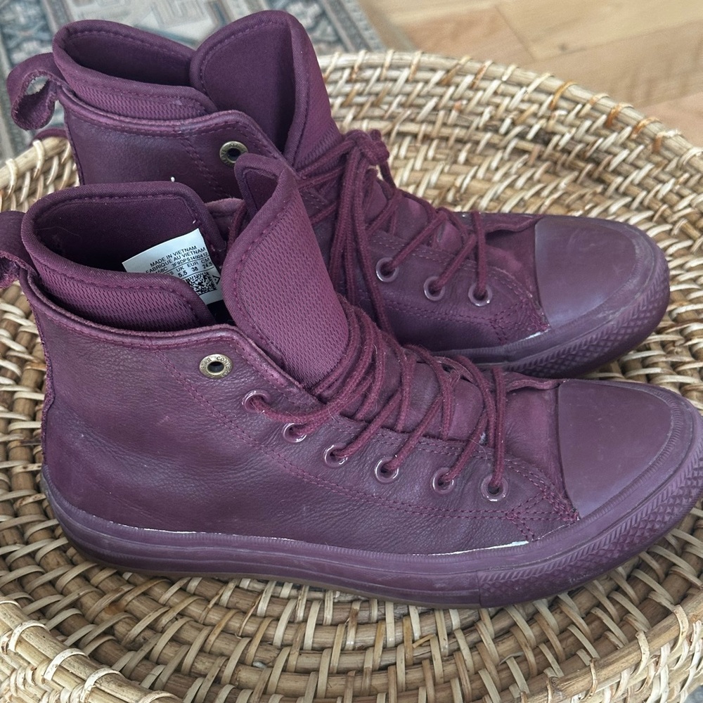 Weather resistant Converse. High top purple all stars.5.5 men’s 7.5 women’s
